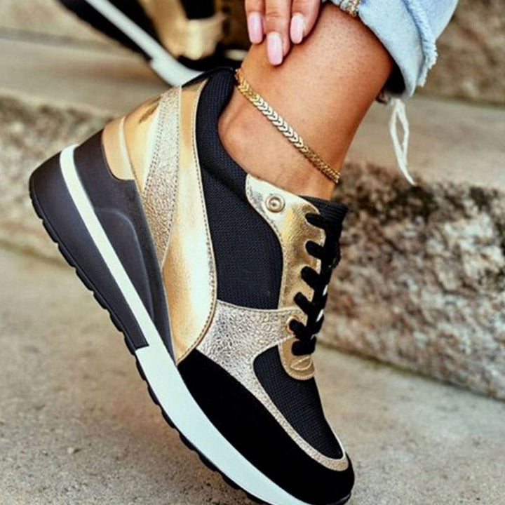 Astraea | Women's Hidden Wedge Platform Lace-Up Trainers
