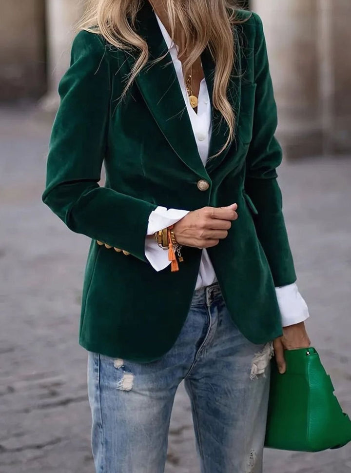 Cosima | Women's Tailored Single-Button Blazer with Gold Detail