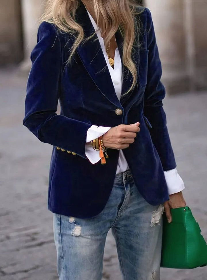 Cosima | Women's Tailored Single-Button Blazer with Gold Detail