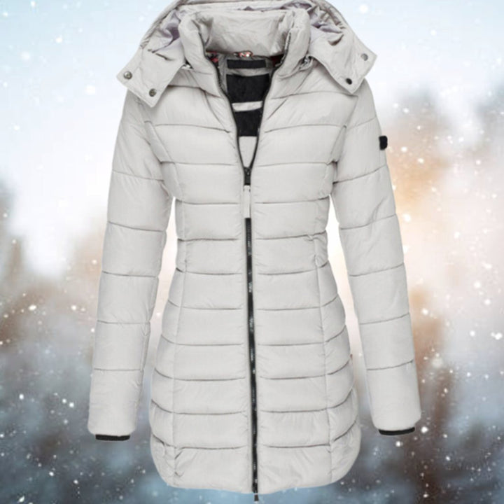 Solenne | Women's Long Quilted Hooded Winter Puffer Coat