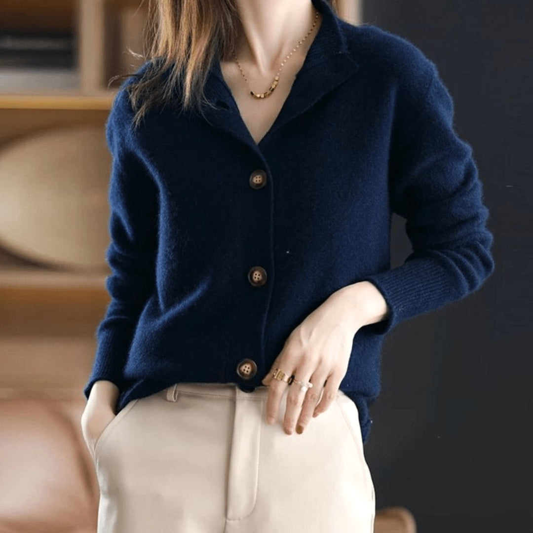 Elsie | Women's Lightweight Collared Knit Cardigan