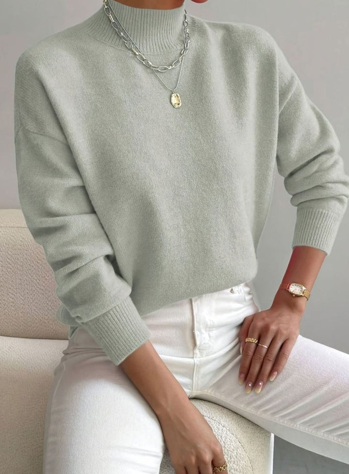 Evania | Women's Relaxed Fit Mock Neck Spring Jumper