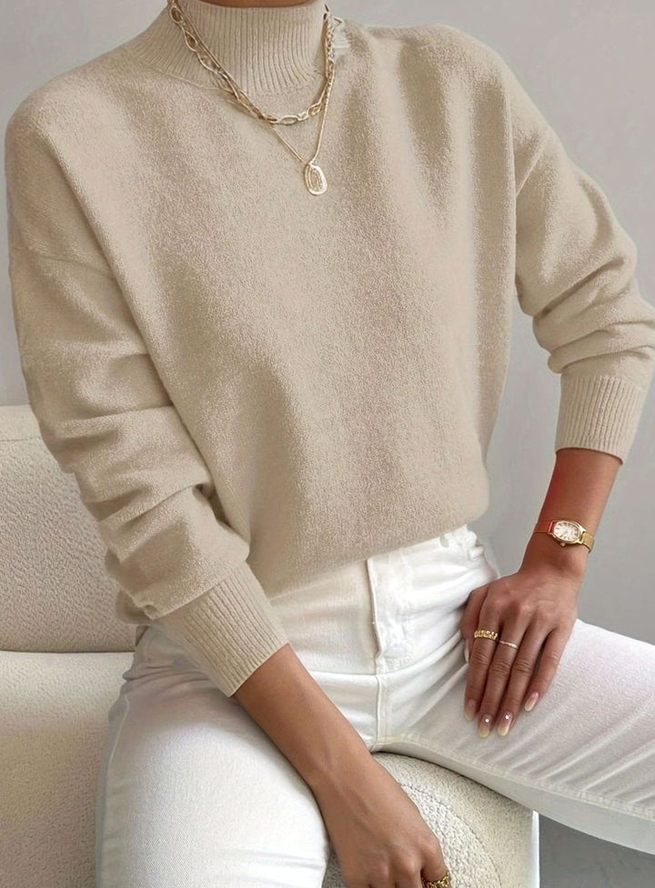 Evania | Women's Relaxed Fit Mock Neck Spring Jumper