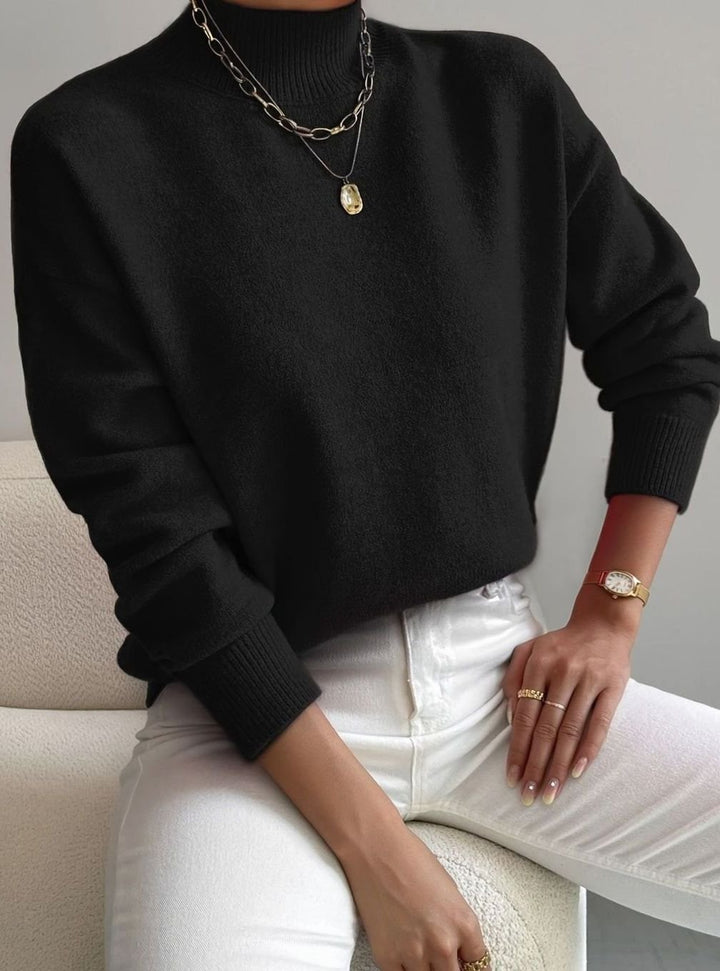 Evania | Women's Relaxed Fit Mock Neck Spring Jumper