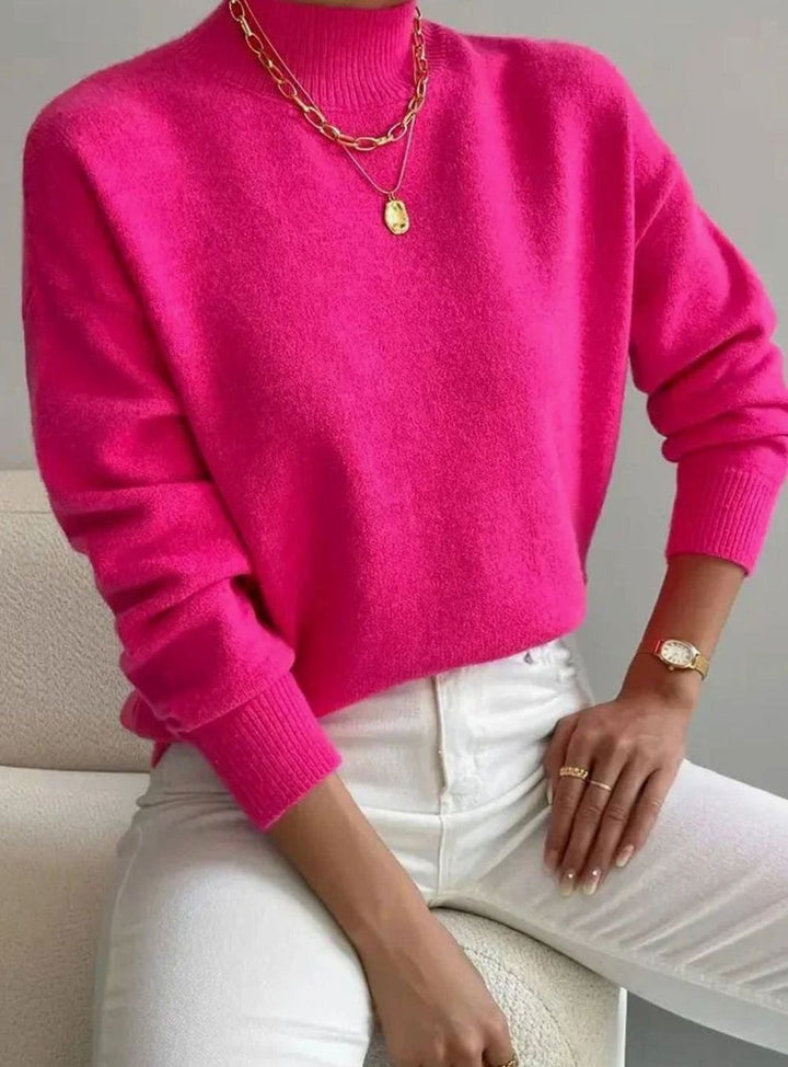 Evania | Women's Relaxed Fit Mock Neck Spring Jumper