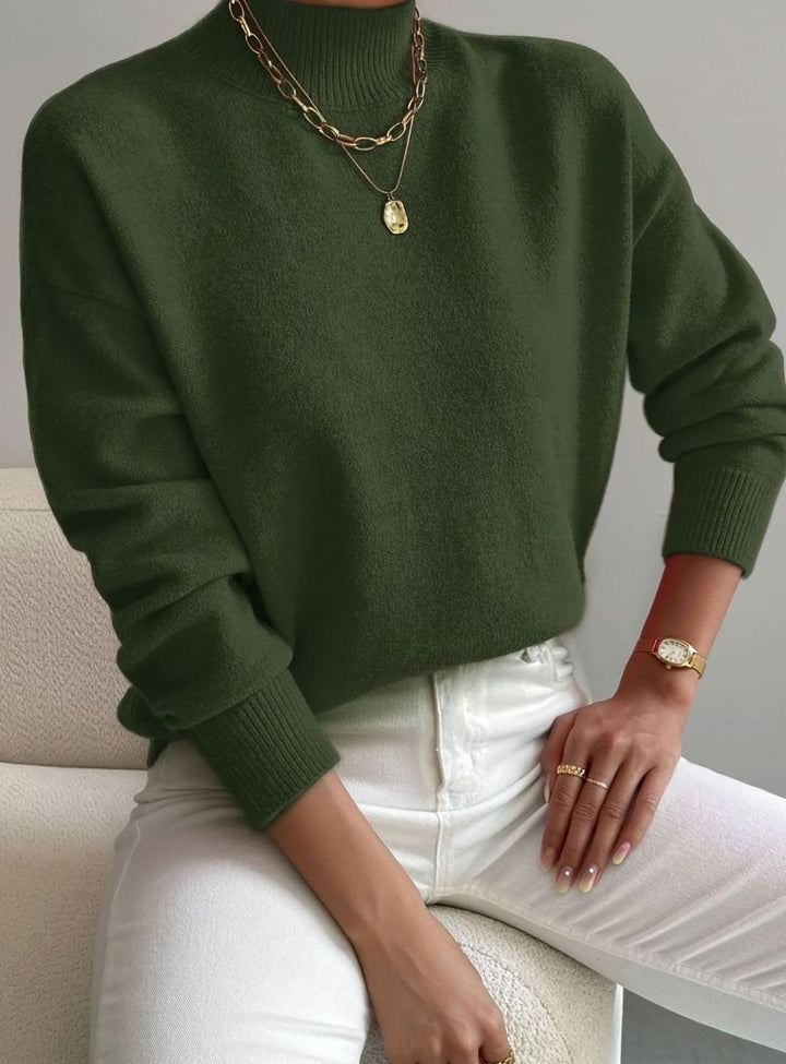 Evania | Women's Relaxed Fit Mock Neck Spring Jumper