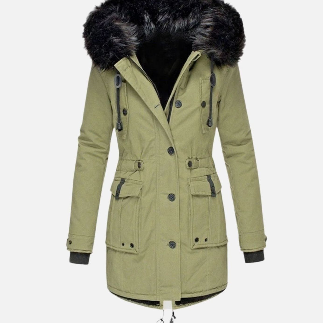 Mary | Women's Long Faux Fur Hooded Winter Jacket