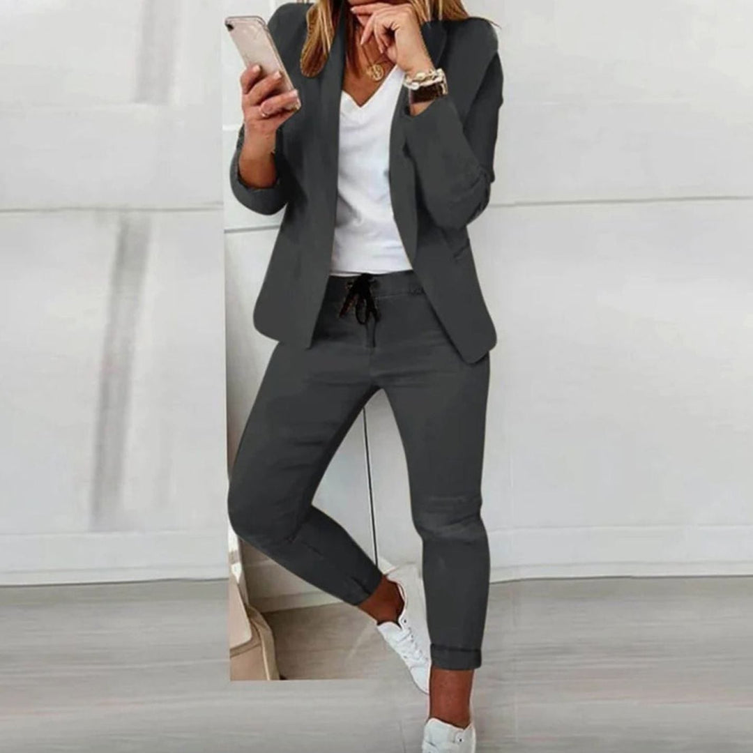 Ilaria | Women's Casual Blazer and Drawstring Joggers Set