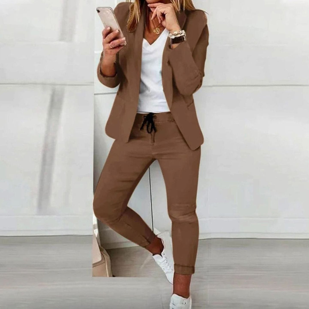 Ilaria | Women's Casual Blazer and Drawstring Joggers Set