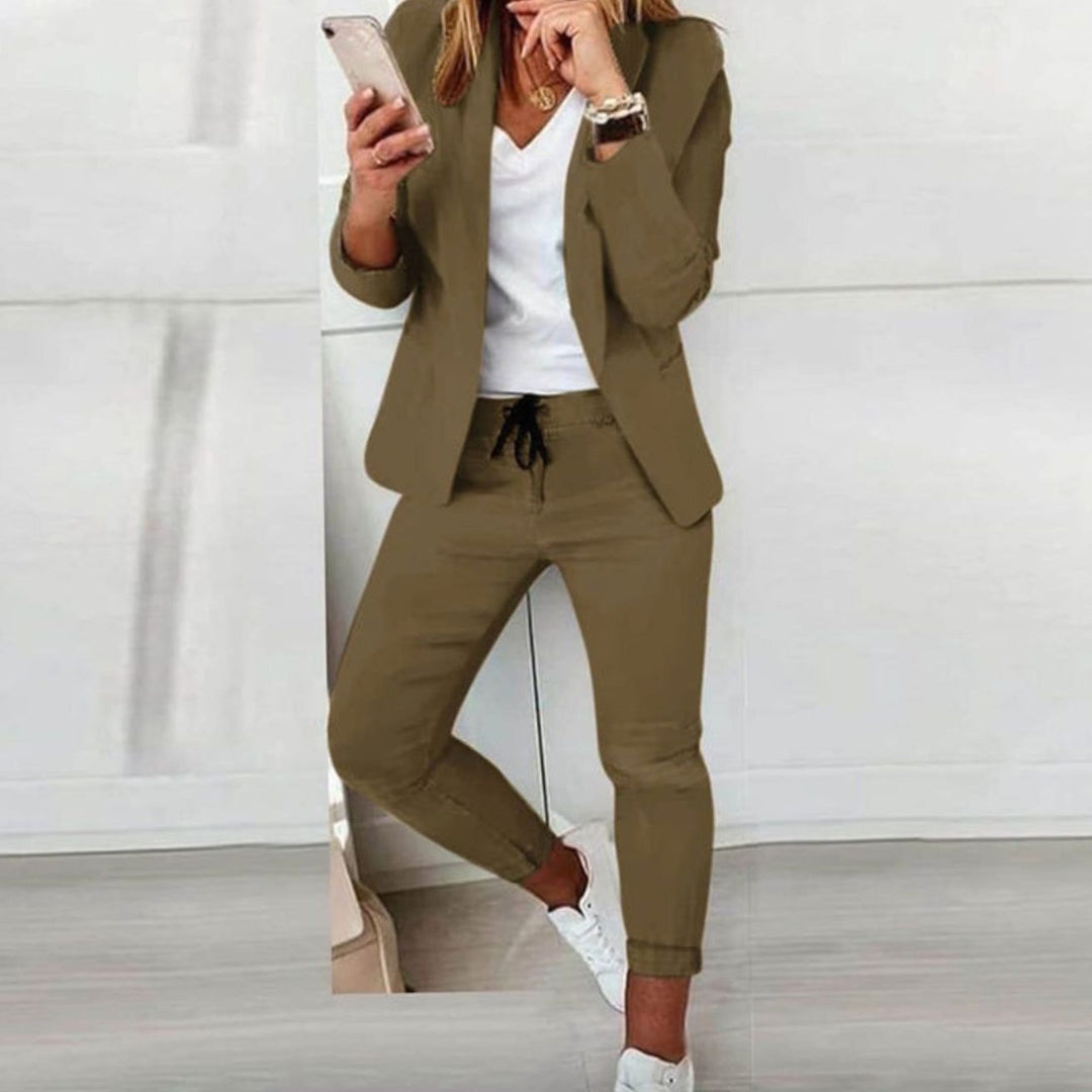 Ilaria | Women's Casual Blazer and Drawstring Joggers Set