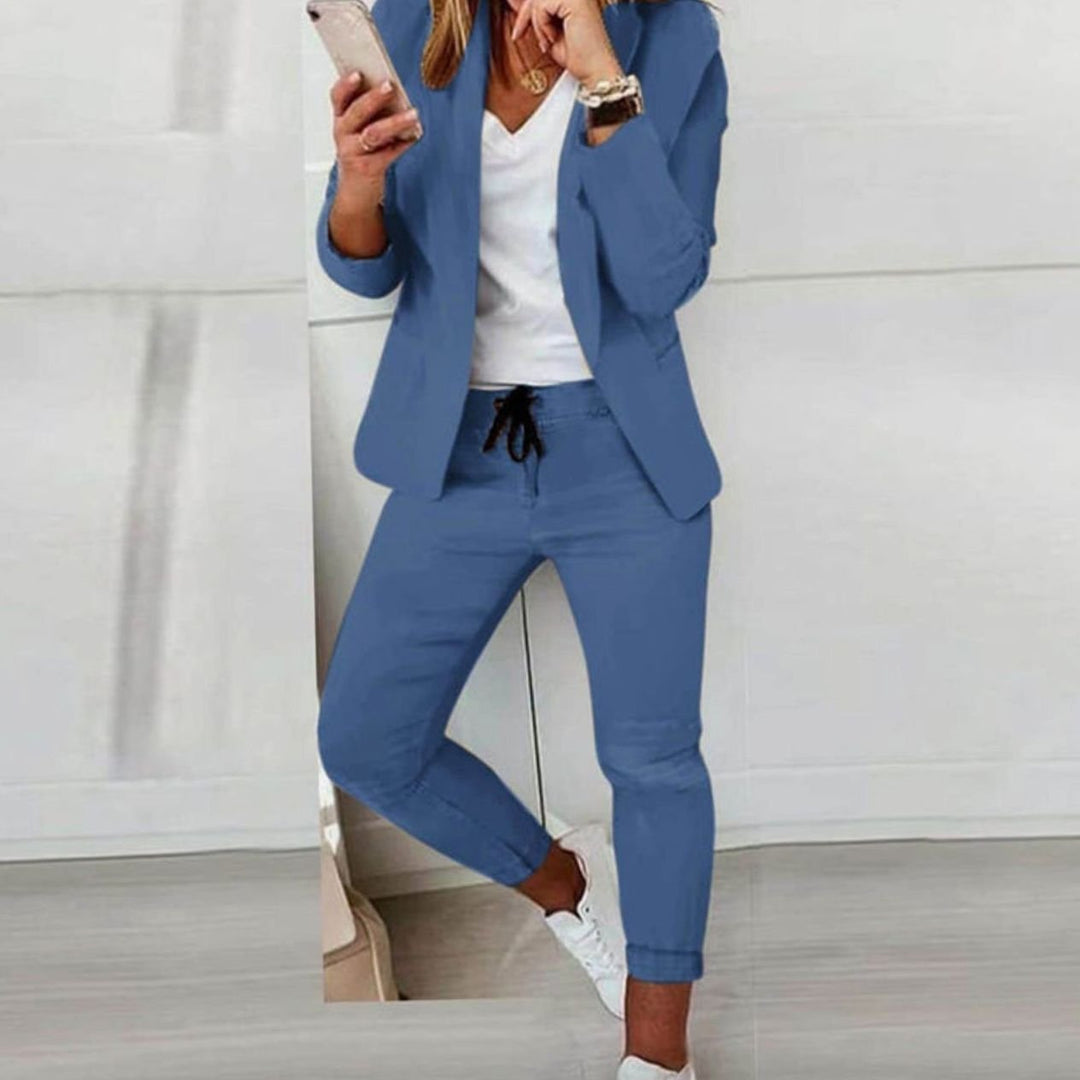Ilaria | Women's Casual Blazer and Drawstring Joggers Set