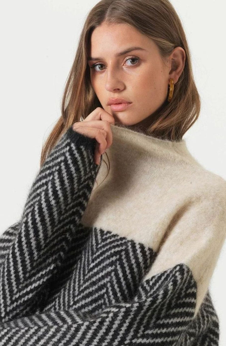 Esmara | Women's Oversized Herringbone High Neck Knit Jumper