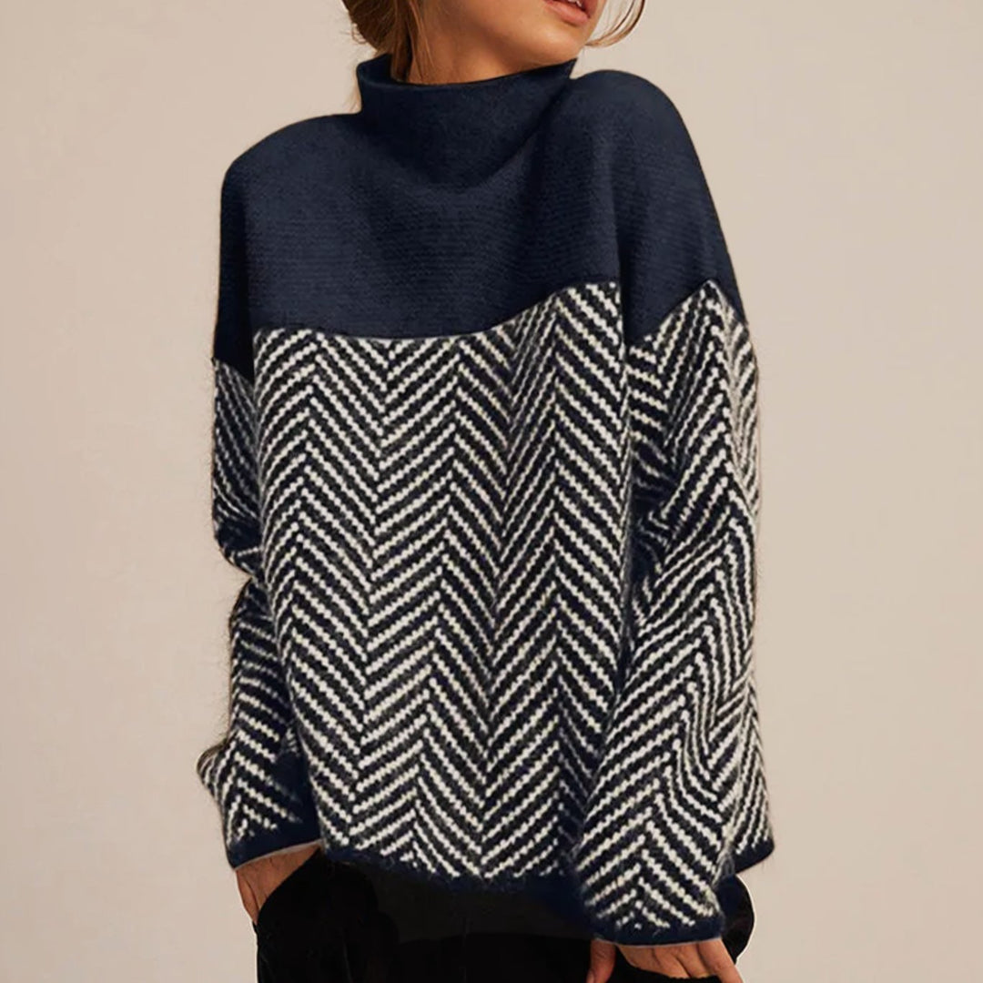 Esmara | Women's Oversized Herringbone High Neck Knit Jumper