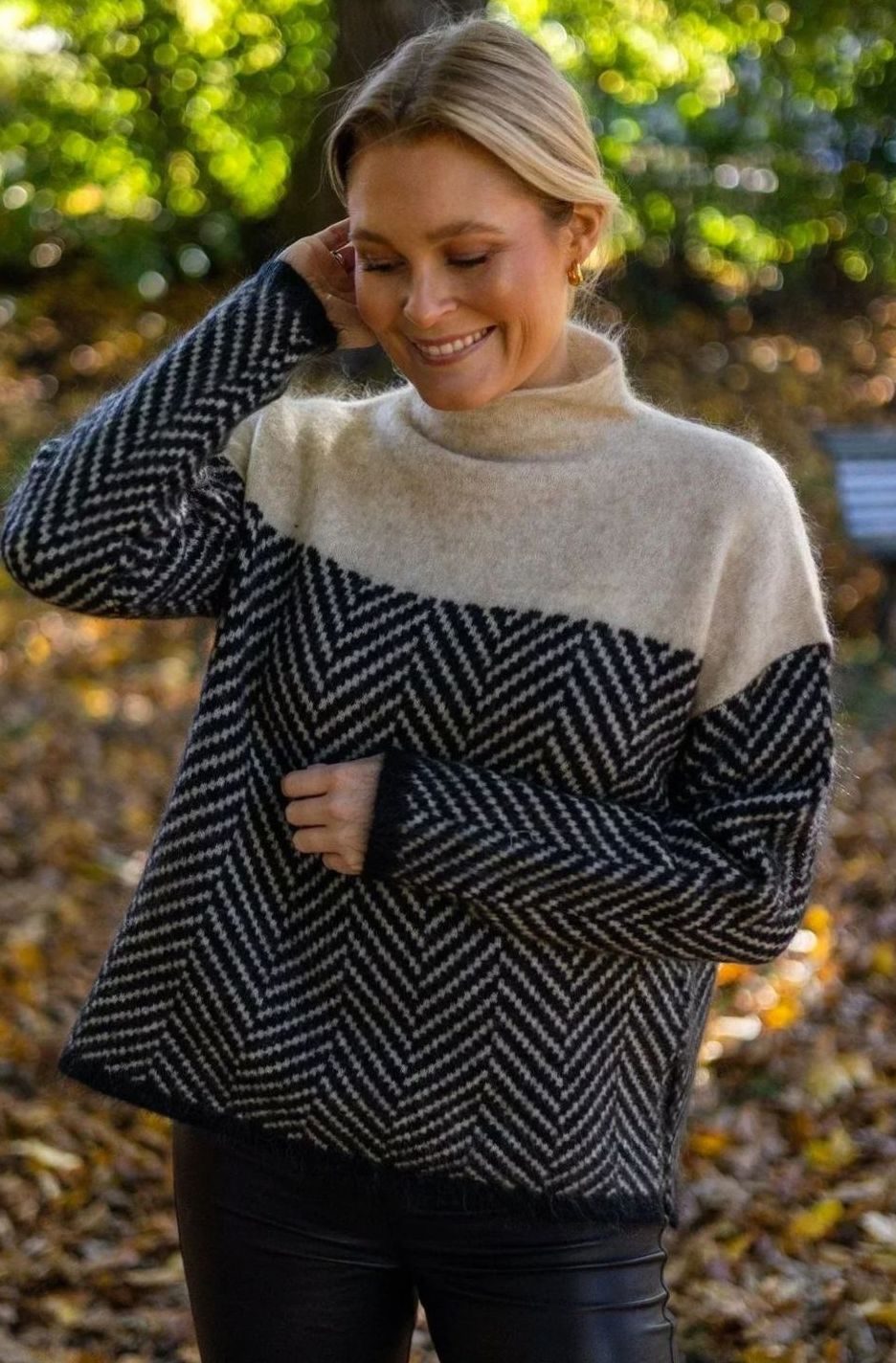 Esmara | Women's Oversized Herringbone High Neck Knit Jumper