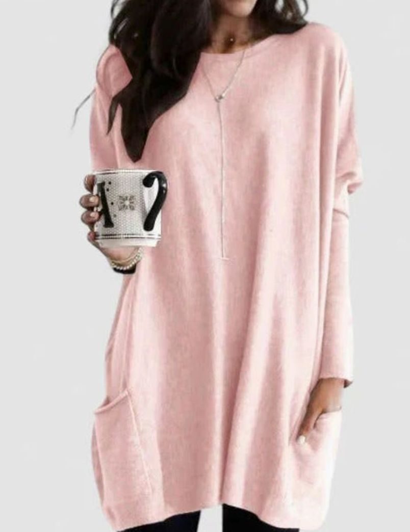 Avelora | Women's Oversized Long Sleeve Tunic Top with Pockets