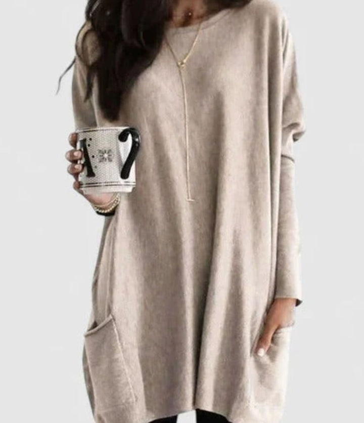 Avelora | Women's Oversized Long Sleeve Tunic Top with Pockets