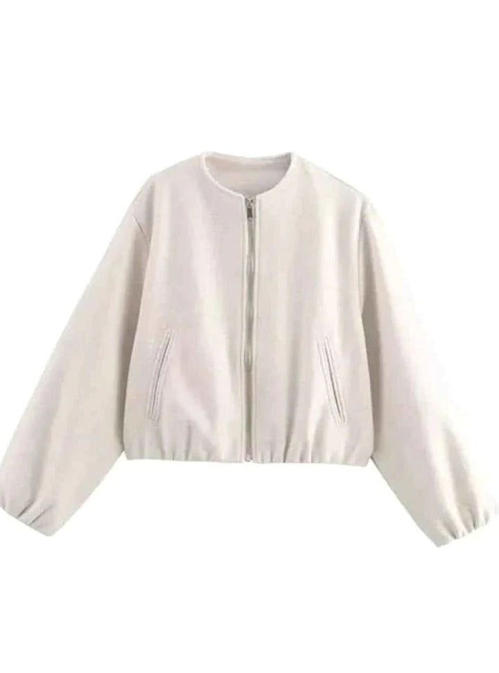 Elinor | Women's Oversized Cropped Bomber Jacket with Balloon Sleeves