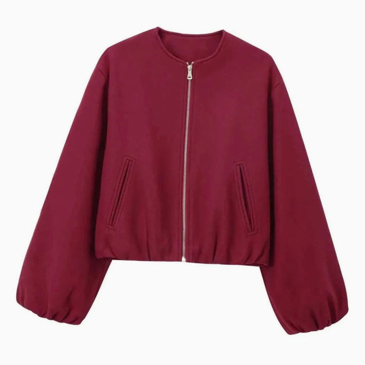 Elinor | Women's Oversized Cropped Bomber Jacket with Balloon Sleeves