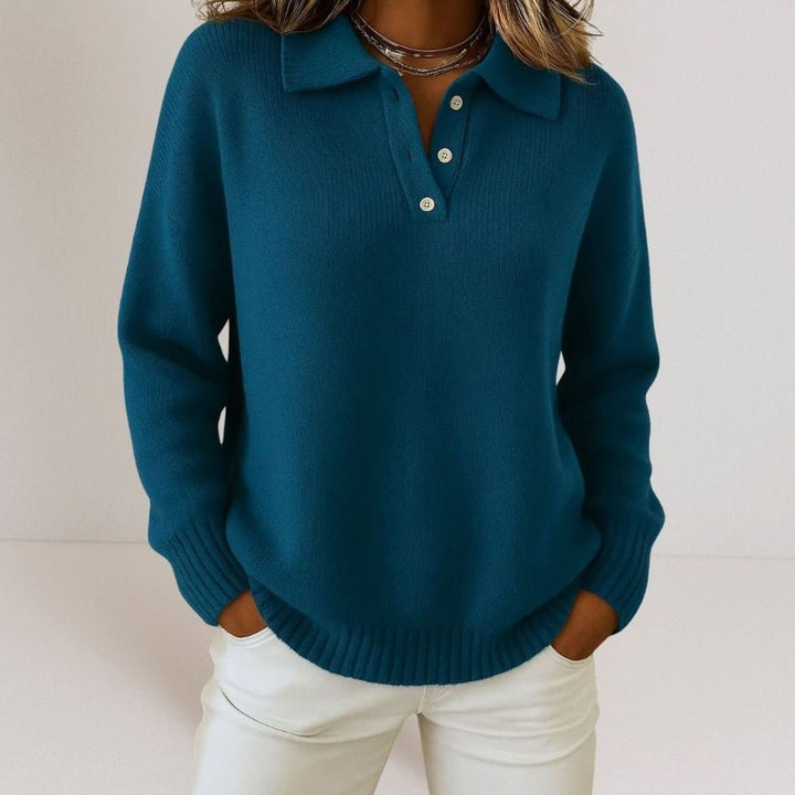 Davina | Women's Relaxed Fit Knit Polo Jumper