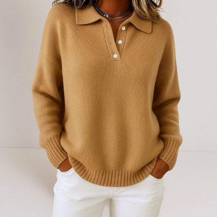 Davina | Women's Relaxed Fit Knit Polo Jumper