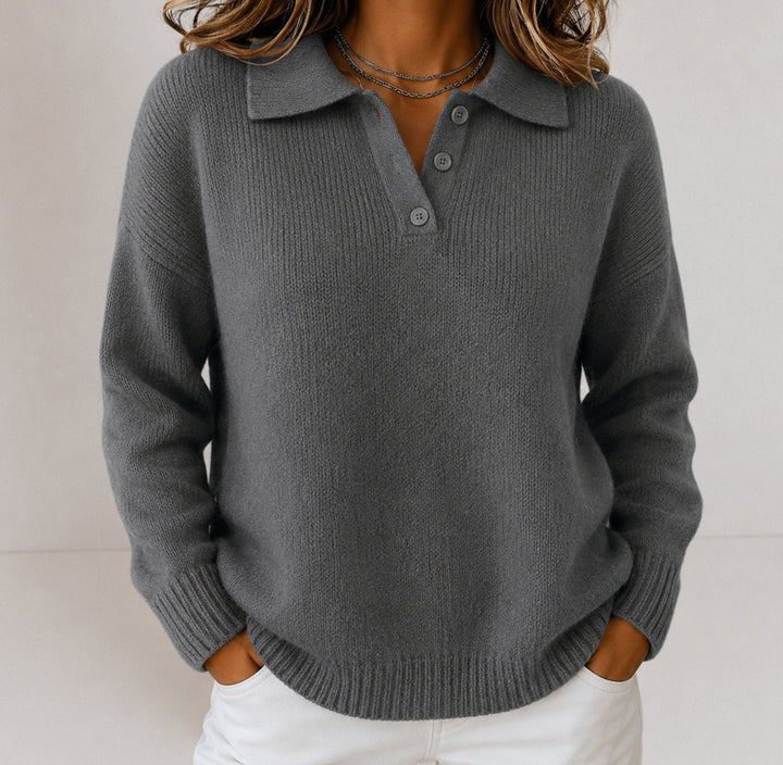 Davina | Women's Relaxed Fit Knit Polo Jumper