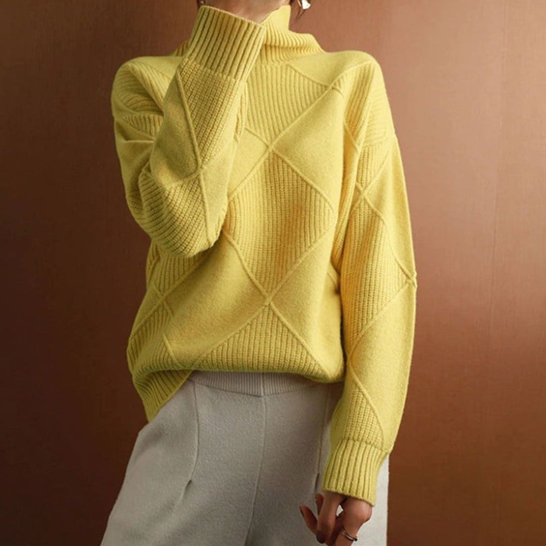 Amabel | Women's Chunky Cable Knit Roll Neck Winter Jumper