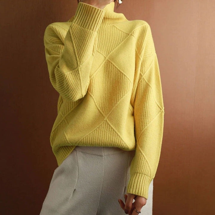 Amabel | Women's Chunky Cable Knit Roll Neck Winter Jumper
