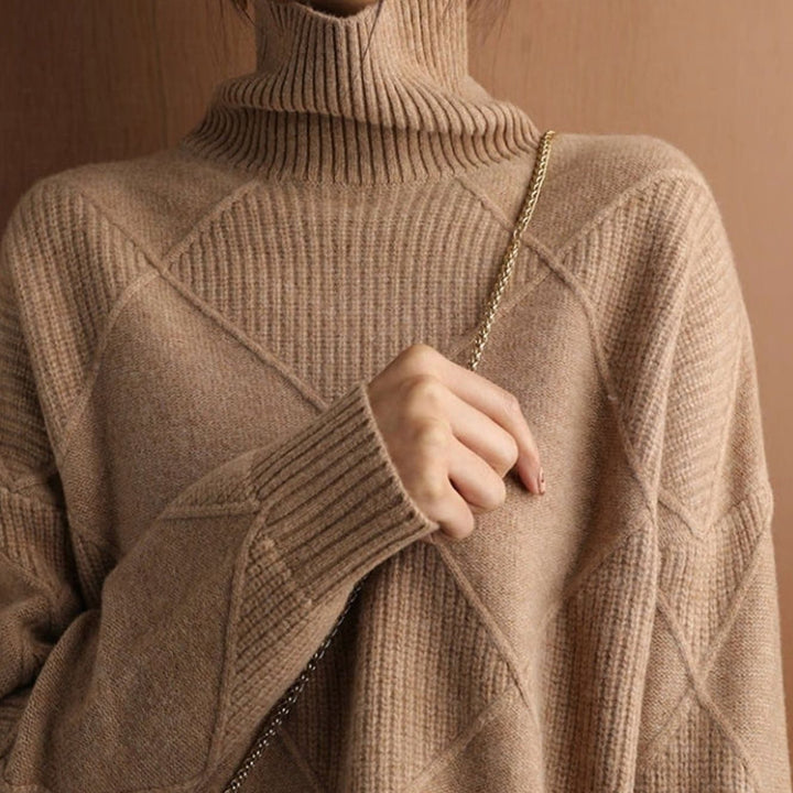 Amabel | Women's Chunky Cable Knit Roll Neck Winter Jumper