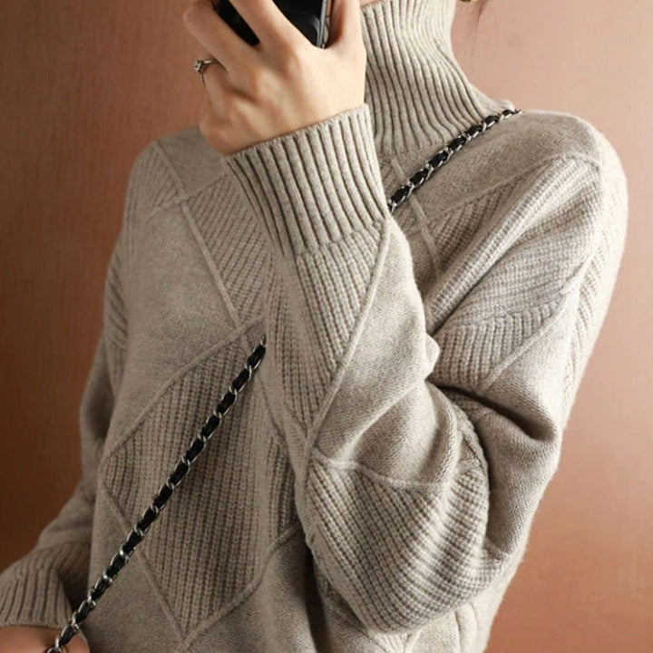 Amabel | Women's Chunky Cable Knit Roll Neck Winter Jumper