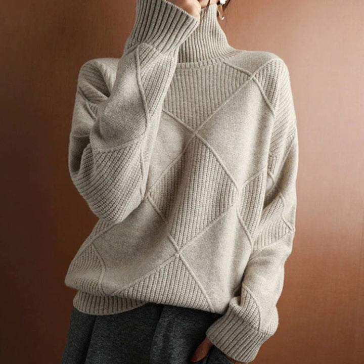 Amabel | Women's Chunky Cable Knit Roll Neck Winter Jumper