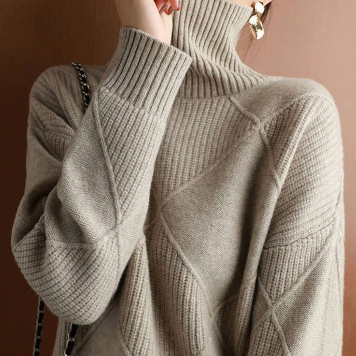 Amabel | Women's Chunky Cable Knit Roll Neck Winter Jumper