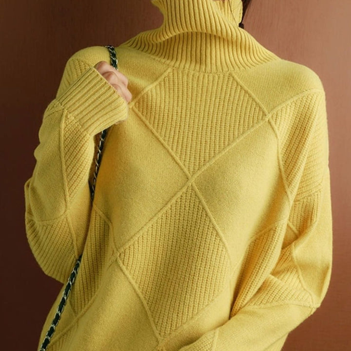 Amabel | Women's Chunky Cable Knit Roll Neck Winter Jumper