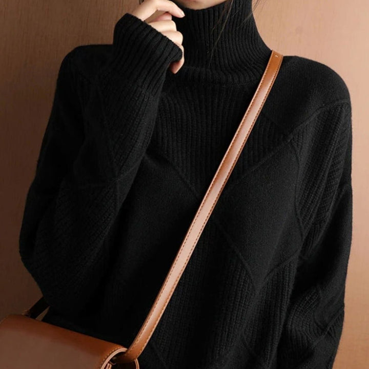 Amabel | Women's Chunky Cable Knit Roll Neck Winter Jumper
