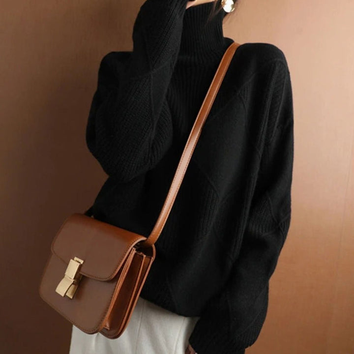 Amabel | Women's Chunky Cable Knit Roll Neck Winter Jumper