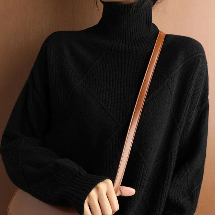 Amabel | Women's Chunky Cable Knit Roll Neck Winter Jumper