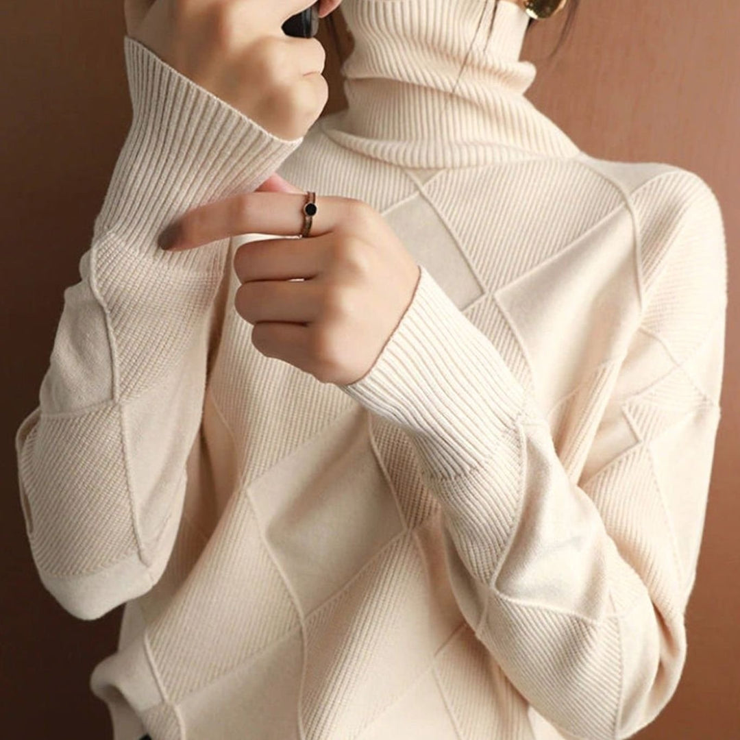Amabel | Women's Chunky Cable Knit Roll Neck Winter Jumper
