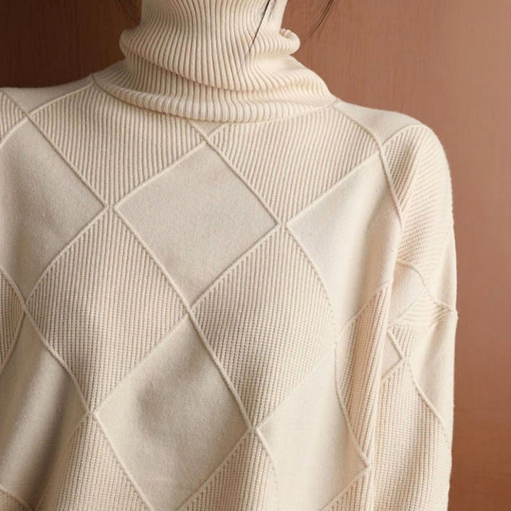 Amabel | Women's Chunky Cable Knit Roll Neck Winter Jumper