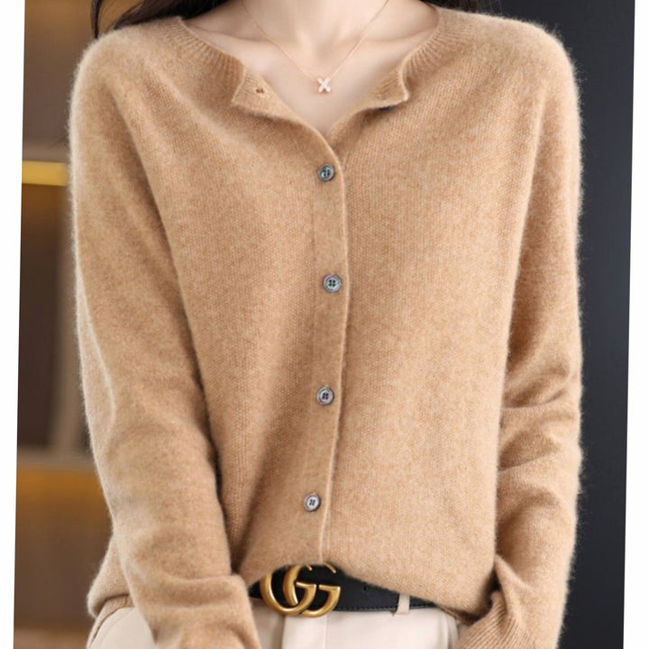 Evelisse | Women's Relaxed Fit V-Neck Button-Up Knit Cardigan