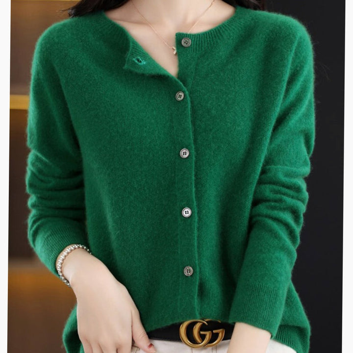 Evelisse | Women's Relaxed Fit V-Neck Button-Up Knit Cardigan