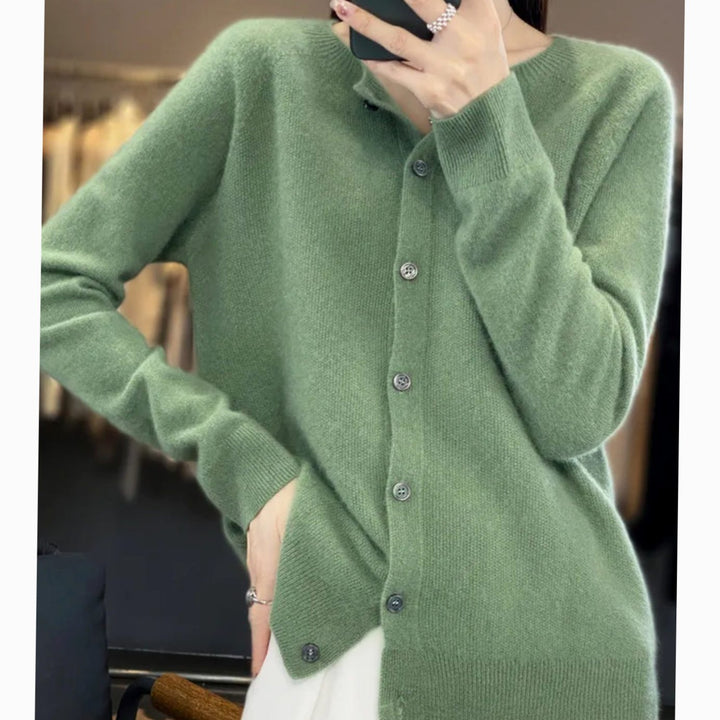 Evelisse | Women's Relaxed Fit V-Neck Button-Up Knit Cardigan