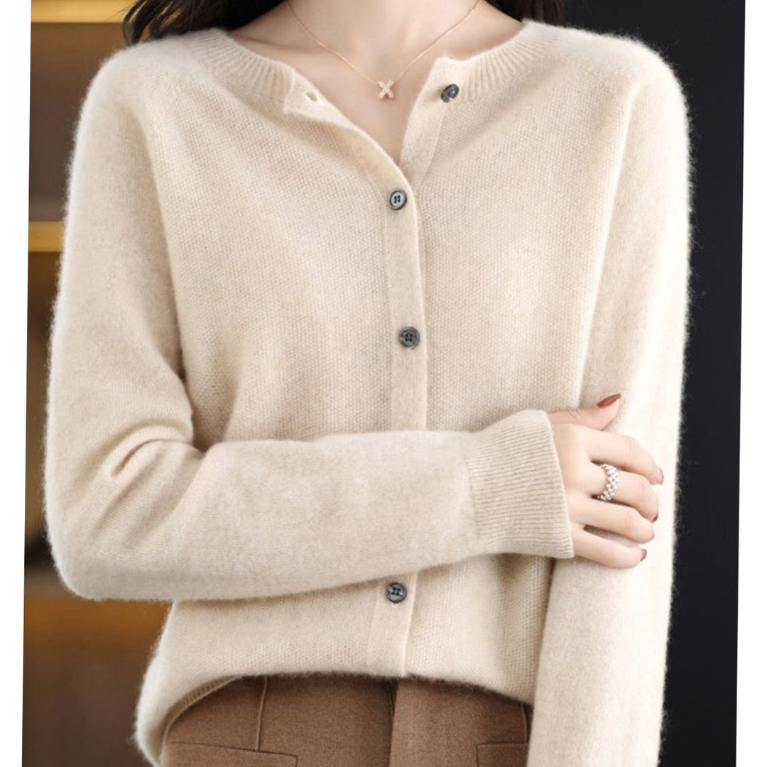 Evelisse | Women's Relaxed Fit V-Neck Button-Up Knit Cardigan