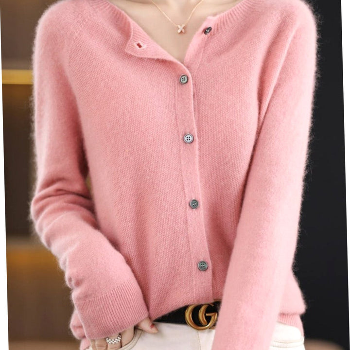 Evelisse | Women's Relaxed Fit V-Neck Button-Up Knit Cardigan