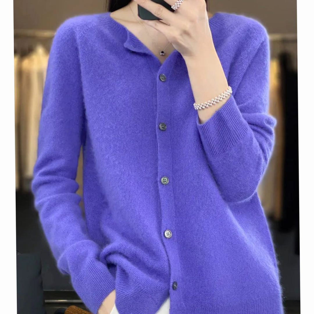 Evelisse | Women's Relaxed Fit V-Neck Button-Up Knit Cardigan
