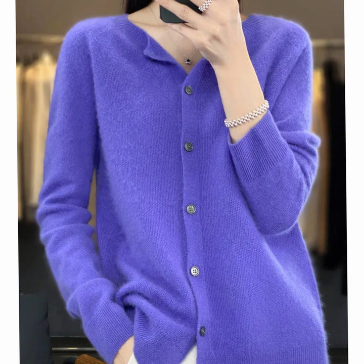 Evelisse | Women's Relaxed Fit V-Neck Button-Up Knit Cardigan