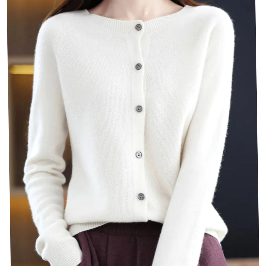 Evelisse | Women's Relaxed Fit V-Neck Button-Up Knit Cardigan