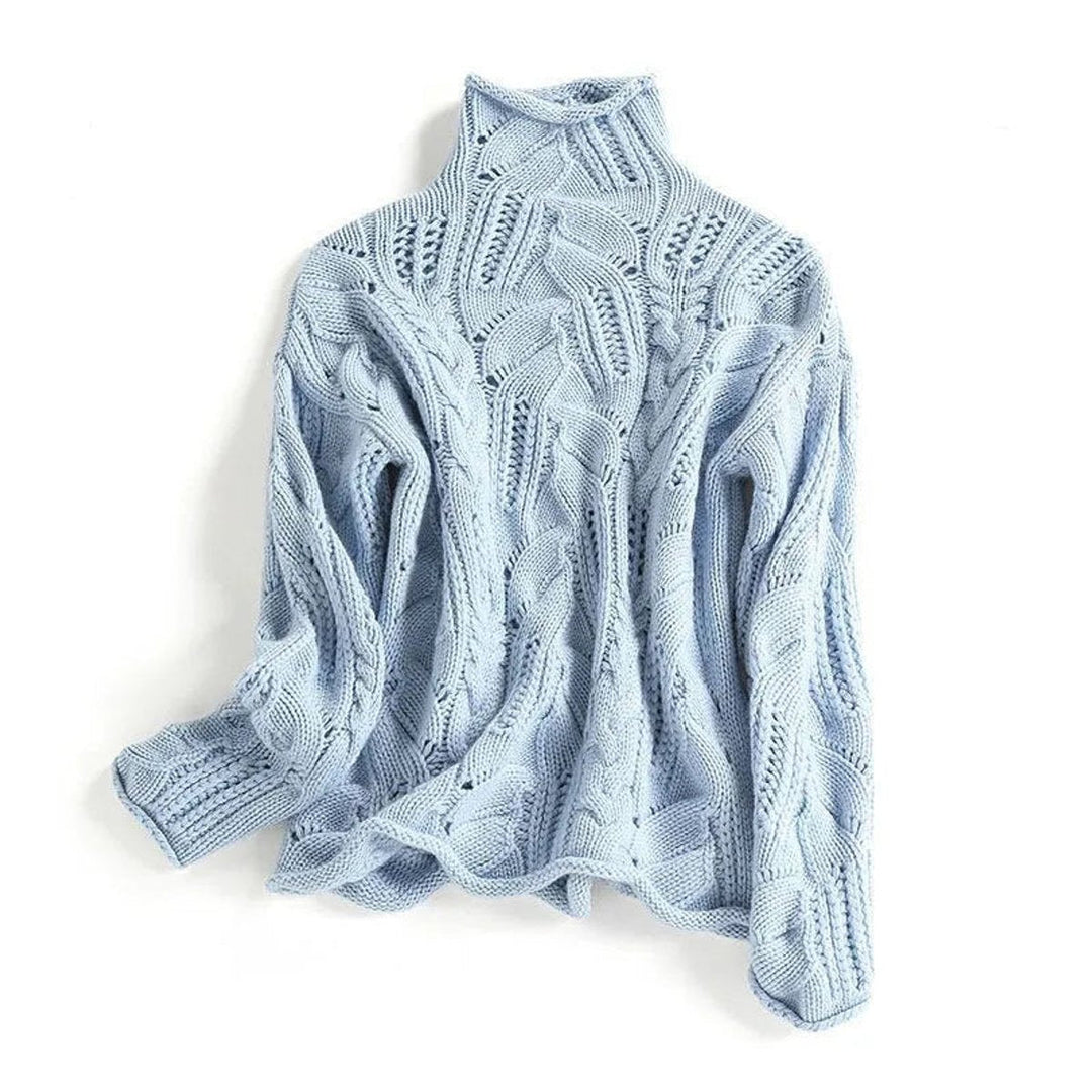Isadora | Women's Relaxed Cable Knit Roll Neck Jumper