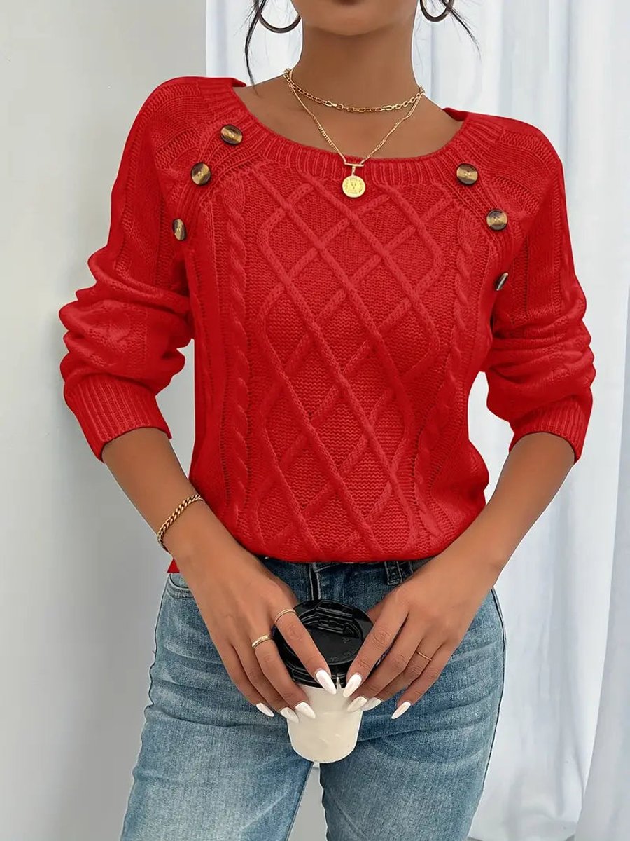 Eilidh | Women's Cable Knit Crew Neck Jumper