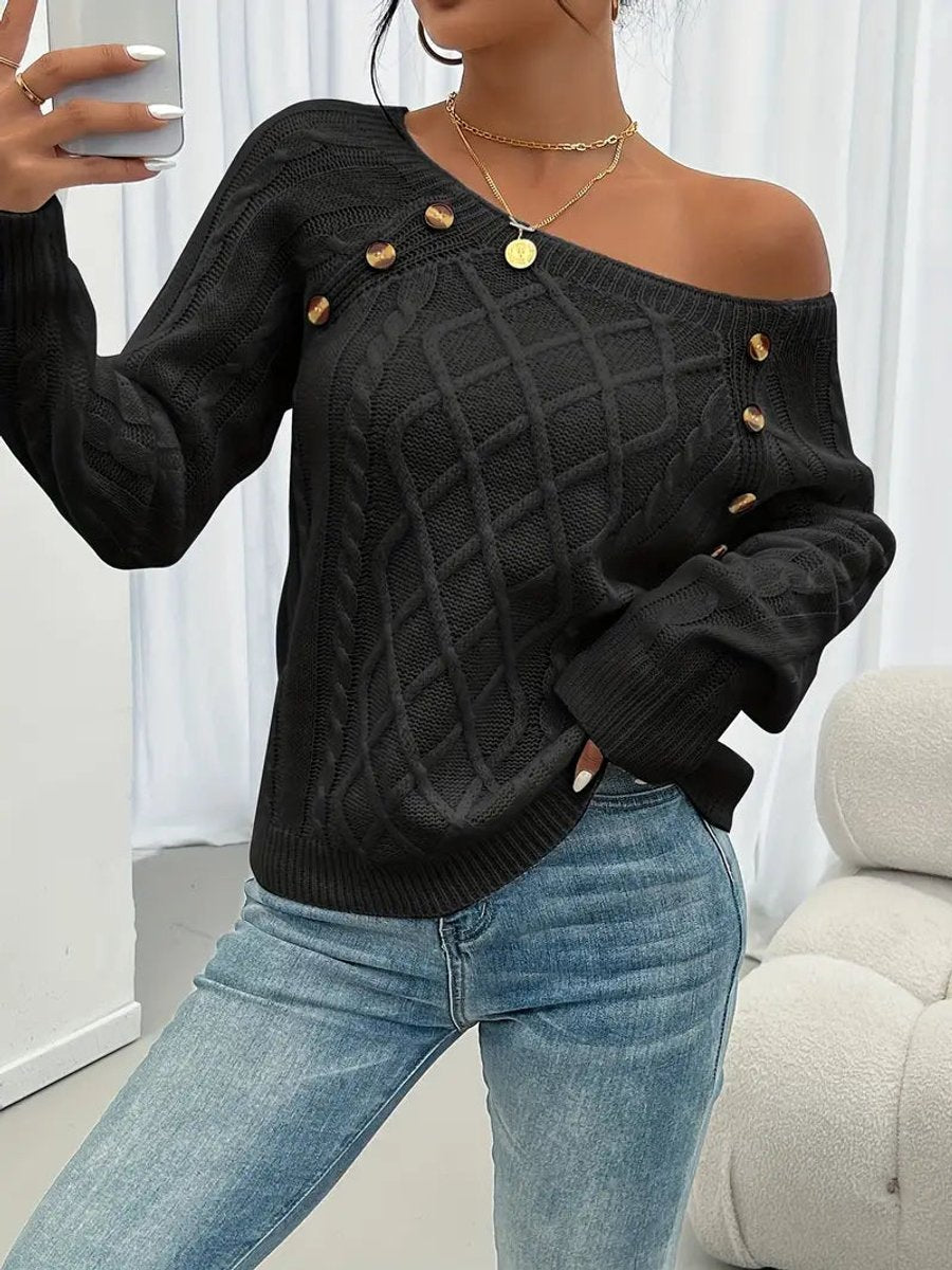 Eilidh | Women's Cable Knit Crew Neck Jumper