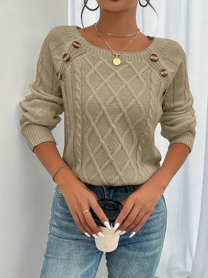 Eilidh | Women's Cable Knit Crew Neck Jumper