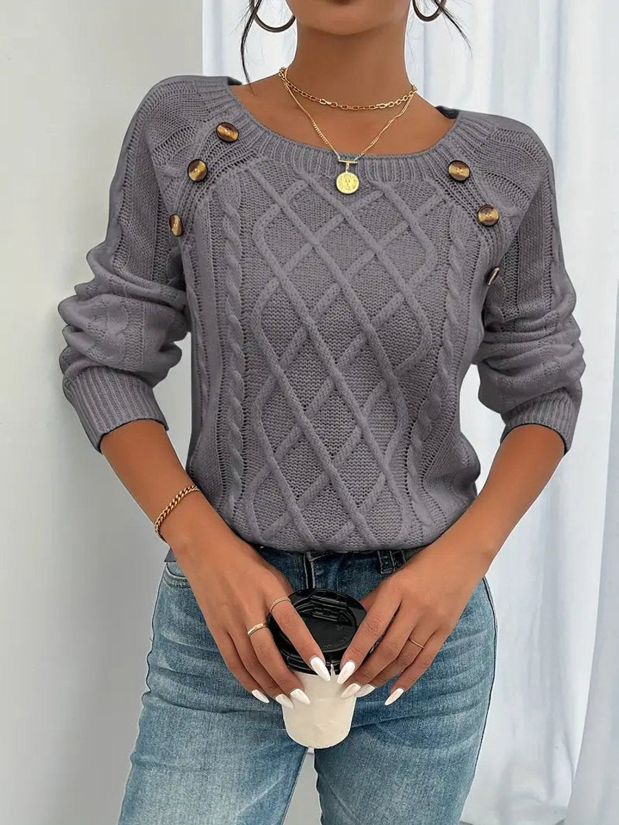 Eilidh | Women's Cable Knit Crew Neck Jumper